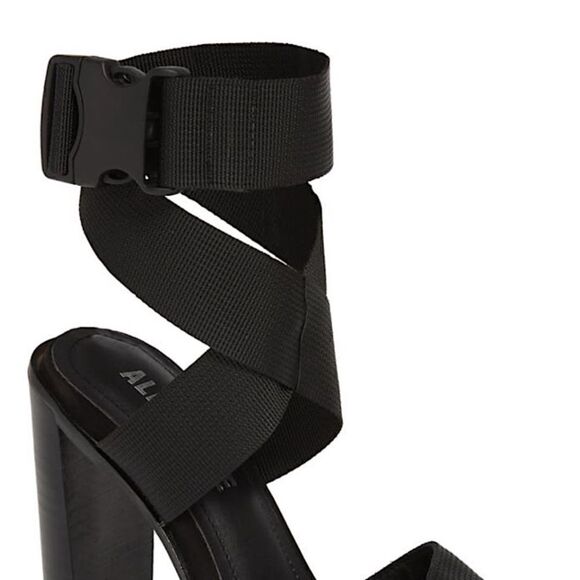 Alias Mae Soli Canvas Heeled Black Sandals - Picture 2 of 12